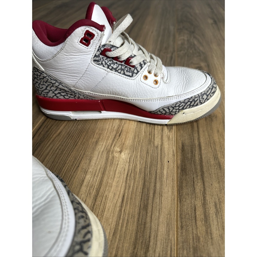 Size 6.5Y Nike‎ Air Jordan 3 Retro GS Cardinal Red White Youth Shoes 398614-126 - Picture 9 of 13